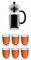 Bodum chambord Kaffeebereiter, 1.0l, glänzend, Pavina 6-teiliges Gläser-Set (Doppelwandig, 0.35 liters), transparent