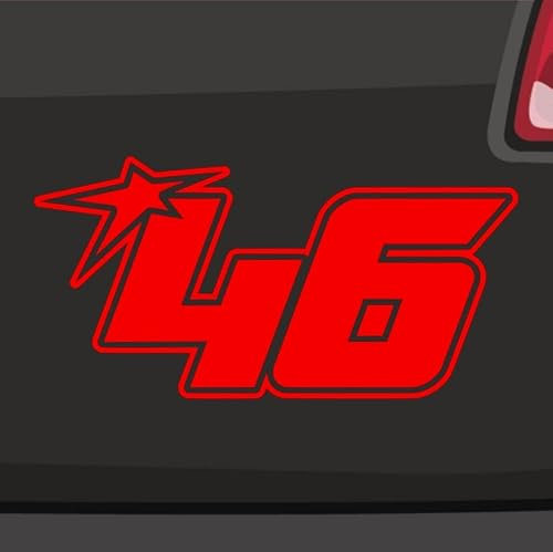 Generisch Startnummer 46 Aufkleber Sticker Auto Start Run Race Zahl MTB Motorrad 10x5cm Farbe: Rot