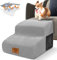 HEVOL Hundetreppe 2 Stufen, Haustiertreppe mit Waschbarer Bezug, Treppe für Kleine Hunde,Tragbare Wasserdicht Katzentreppe für Bett und Sofa aus Hochdichtem Schwamm
