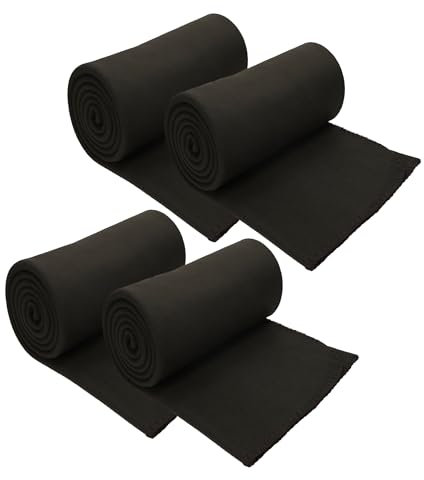 Betz 4 Stück Fleecedecke Kuscheldecke Wohndecke Größe 130 cm x 170 cm Farbe braun