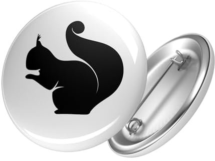 Huuraa Button Eichhörnchen Silhouette Geschenk