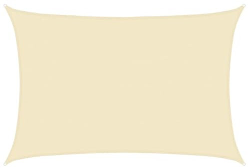 vidaXL Sonnensegel Sonnenschutz Windschutz Sonnendach UV Schutz Sonnenschutzsegel Schattenspender Garten Terrasse Balkon 160g/m² Creme 5x7m HDPE