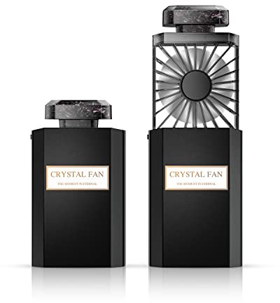 Mini Handheld Fan, Portable Hand Fan, Rechargeable Fan Powerful Airflow Pull-out of 3 Speed, Desk Fan Gifts for Women, Compatible for Outdoor Queue Office Black