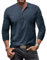 YawYews Mens Long Sleeve Tops Henley T Shirt for Men Cotton Casual Grandad Vintage T Shirts Tee with Buttons Navy 3XL
