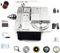 Mini Precision Table Saw,4”Small Portable Hobby Table Saw,1.18inch Cutting Depth,7 Speed Adjustable Power Supply,Mini Table Saw with Sanding Disc,Grinding bits, Drills for DIY, Handicrafts, Models