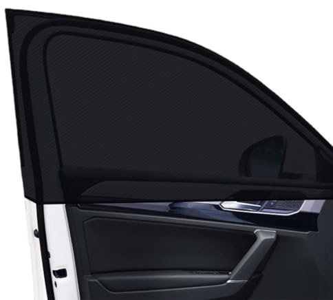 Car Side Window Sun Shades 2 Pack, Baby Curtains Sunshades Car Mosquitoes Net Cover Full Rear Side Window, Blocking UV Mosquitoes, Universal Car Blinds Sunshades (black)