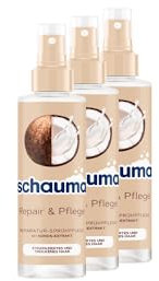 Schauma Sprühpflege Repair & Pflege (3x 200 ml), Sprühspülung hilft, das Haar zu entwirren, Spülung mit bis zu 230 °C Hitzeschutz, Haarspülung für sichtbar regeneriertes Haar