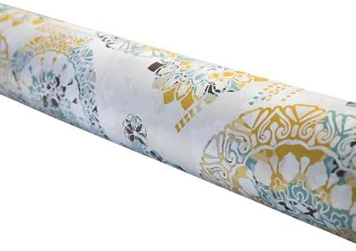 Cofan Rouleau de nappe anti-taches Motif mosaïque Matériaux : vinyle et polyester Imperméable Facile à nettoyer Dimensions : 1,40 x 20 m