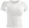 ZAAYO Sport T Shirt Damen Basic Sportshirt Double Lined Y2K Summer Crop Top Gym Top Leichtes Atmungsaktives Sport Tops mit Rundhalsausschnitt Gym Oberteil Yoga Tops Weiß M