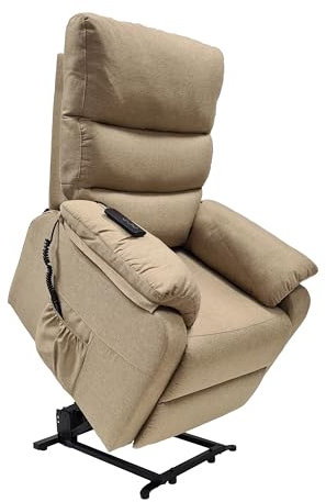 abc HOME | Sessel | Fernbedienung | Massage | Aufsteh- und Liegefunktion (Elektrisch | Liege- und Aufstehfunktion, Hell-Braun)