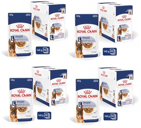 Royal Canin Maxi Ageing 8+ | 4er Pack | 4 x 10 x 140 g | Alleinfuttermittel für Hunde | Für große ältere und Senior Hunde (26 bis 44 kg) | Ab dem 5. Lebensjahr