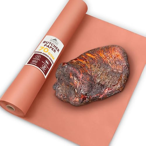 Acasimo Butcher Paper, Pink Metzgerpapier BBQ, 60 cm x 30 m Kraftpapier Rolle Metzger Papier Butcher Paper for Smoking Meat Grillpapier für Grill, Smoker, Fisch, Fleisch