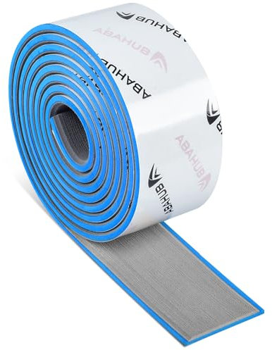 Abahub EVA Foam Boat Decking 96''x2.4'' Self-Adhesive Faux Teak Marine Flooring Sheet Traction Pad for Boats Surfboard, Gray with Blue Seam Lines