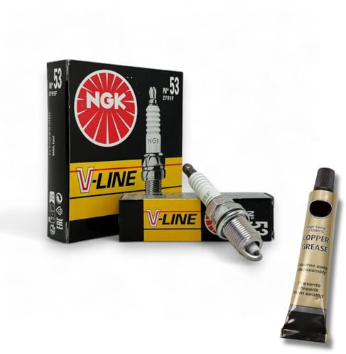 4x Zündkerzen V-Line passt für Opel Corsa D 1.2/1.4 Bj. 2006-2014 + Kupferfett