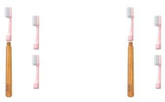 TePe Choice Zahnbürste, soft, hellrosa, 1 Griff aus Holz mit 3 Bürstenköpfen, Zahnbürste mit weichen Borsten, gut für die Zahnreinigung und die Entfernung von Zahnbelag, pink (Packung mit 2)