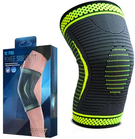 YC 7703 Rodillera Menisco y Ligamento para mujeres y hombres - Rodillera deportiva elastica - Para artritis y tendinitis - Rodillera de compresion transpirable para entrenamiento.Talla unica.