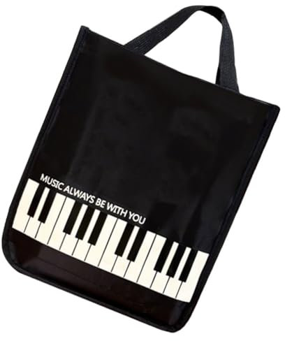 NUOBESTY Piano Handbag Violin Score Storage Bag Piano Bag Guitar Notes Bag Piano Book Bag Music Score Holder Bag Storage Bag for Music Score Music Note Bag Music Bag Metal Black