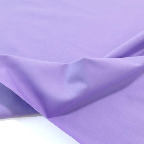 TOLKO Baumwollstoff Meterware uni | Popeline Stoff aus ÖkoTex Baumwolle | Kleiderstoff Dekostoff Vorhangstoff Bezugsstoff Patchwork Kinder Stoffe zum Nähen (Flieder)