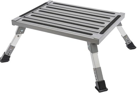 Marchepied pliable en aluminium pour caravane - 1 marche - Marchepied réglable en hauteur pour caravane et camping