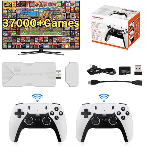 Retro Games Console Stick,Retro Games Console For Tv,Wireless Retro Game Stick Built In 41000+Games,Game Stick 4k - 40,000 Retro Games,Plug And Play Retro Tv Games,Retro Gaming Console (128GB)