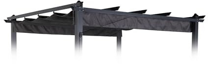 Pergola roof, Replacement roof for Club Rattan pergola ONLY, Sunroof, Weather-resistant, Water-repellent for Pergola (Grey, 2.9 x 2.9m)