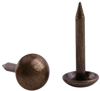 100 PC Clous de Tapissier Vintage élégants, Clous de Tapissier Étiquette en Métal Punaises de Rembourrage élégantes Vintage Punaises d'ameublement Bronze Étiquette en Métal