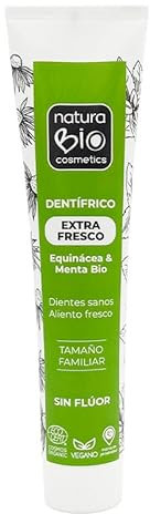 NaturaBio Cosmetics Vegane und natürliche Zahnpasta, ohne Fluor, extra frisch, Echinacea & Bio-Minze, 125 ml