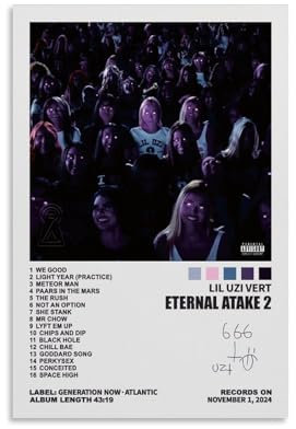 NEWTRASI Lil Uzi Vert Poster, Eternal Atake, 2 Album, Musikposter, Poster und Drucke, Leinwand, Wandkunst, Poster, 30 x 45 cm, ungerahmt, Stil 1