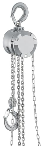 Wiltec Manual Chain Hoist Aluminium 1 Tonne, Lifting Height 3 m, Equipment for Raising and Lowering Heavy Loads with G100 Chain