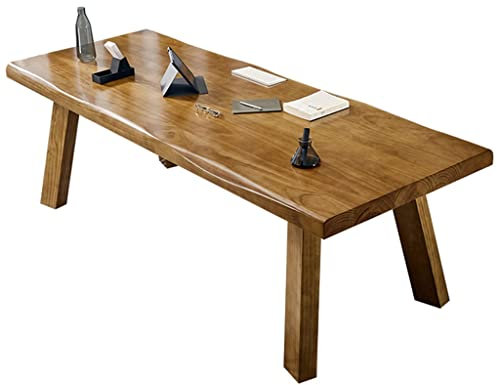 FHSLKXIM Schreibtisch, Computertisch Aus Massivholz, 5 cm Dicke Tischplatte Aus Kiefernholz, Laptop-Schreibtisch Mit Tastaturablage, Farbe: A, 180 X 80 X 75 cm