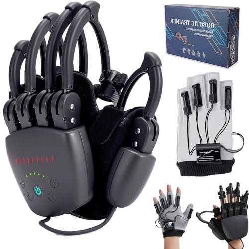 Rehabilitation Roboter Handschuhe, Hand Funktion Wiederaufladbar Rehabilitationshandschuhe, Hand-Therapie-Handschuh mit Spiegelfunktion, Schlaganfall Hemiplegie Rehabilitation Handschuh (Left hand-S)