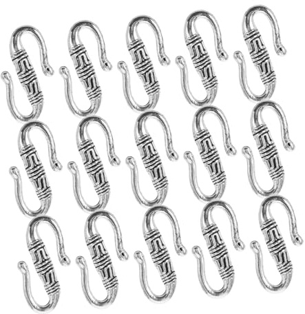 GALPADA 20pezzi Ganci Di Chiusura a s in Lega Argento Antico Per Gioielli Diy Bracciali Collane Accessori Resistenti e Sicuri Per Creazione e Riparazione