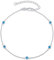 Amberta Bracelet de Cheville pour Femme en Argent Sterling 925 | Chaînes de Cheville Réglables d'Été Perles Coeur Bijoux Bohème: Chaîne de Pied avec Zircone Bleue
