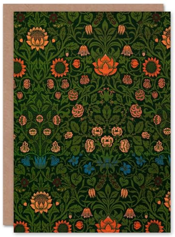 Artery8 William Morris Art Card Violet and Columbine Floral Pattern