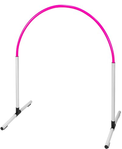 SPORTIKEL24 Hoopers Hoop – wetterfest, VDH-konform & farbig – mit Stecksystem für sicheres Hundetraining – aus robustem Kunststoff – Flexibler Hundesport-Reifen mit Stecksystem – Weiß/Pink