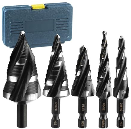 ycezw Pointe en métal | Jeu de forets à étapes,Outils de coupe hélicoïdaux en acier ultra rapides pour percer du bois en aluminium en acier inoxydable et Pp