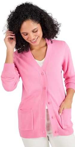 Damart Super Soft Cardigan Women V Neck Long Sleeves