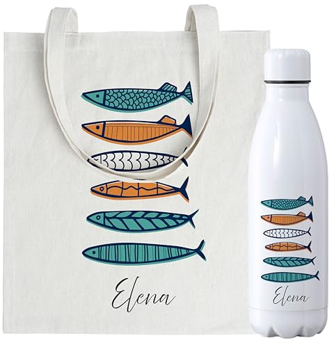 Pack Regalo Mujer, Botella Agua personalizada, Bolsa personalizada, Tote Bag Tela, Bolsos Mujer Verano 2025, Regalos Personalizados