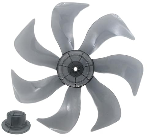 35,6 cm Lüfterblatt Ersatzteile für Standventilator Tischventilator 7 Flügel Design geräuscharm temperaturbeständig PP Kunststoff Lüfterblätter Home Office Schreibtisch Fan Zubehör grau (1 Stück)