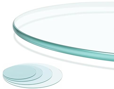 GSKFXJ Surface De Table en Verre Trempé 30 50 80 100cm Dessus De Table Rond en Vitre, Remplacement du Plateau De Tables avec Bords Polis(950mm(37.4in))