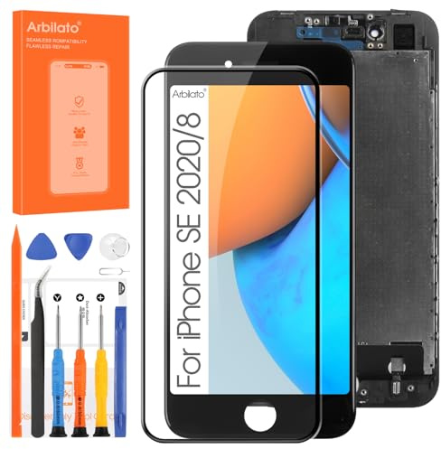 Arbilato For iPhone SE 2020/8 Screen Replacement LCD Display for iPhone 8 LCD Screen A2275 A2296 A2298 Touch Digitizer Glass Panel Assembly Repair Parts for iPhone SE 2020 (Black)