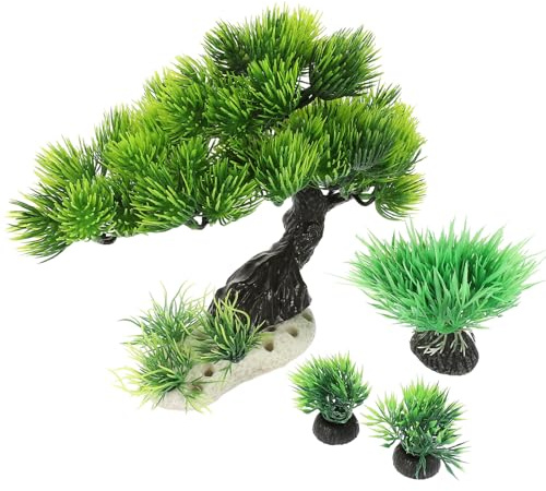 JOINPAYA Resin Aquarium Dekoration Künstliche Tannenzapfen Pflanze Aquarium Ornament für Fischbecken Lebensechte Deko Tischdekoration Sicher für Salzwasseraquarien