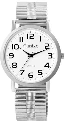 Classix Herren Armbanduhr aus Edelstahl in Silber, in Einer Länge von 21 cm, Klassisches Design für jeden Mann