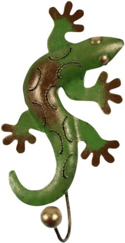 GURU SHOP Kleiner Garderobenhaken, Metall Kleiderhaken - Gecko 3, 20x10x5 cm
