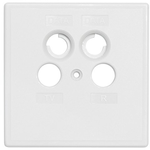 Axing SZU 2-00 cover plate for antenna wall outlet socket, for BSD 961-x, white