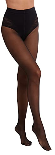 Wolford Women's Tummy 20 control top Lined 20 DEN Tights, Black, X-Large (Manufacturer Size: X-Large)