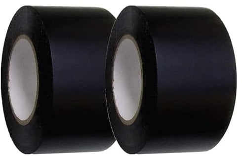 Cinta adhesiva aislante eléctrico tamaño grande, 2 unidades, color negro