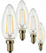 SUNSEED 4x Glühfaden LED Kerze Lampe E14 3W ersetzt 32W Warmweiß 2700K