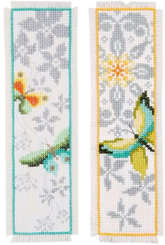 Vervaco Butterfly Bookmarks Counted Cross Stitch Kit, Multi-Colour, Set of 2