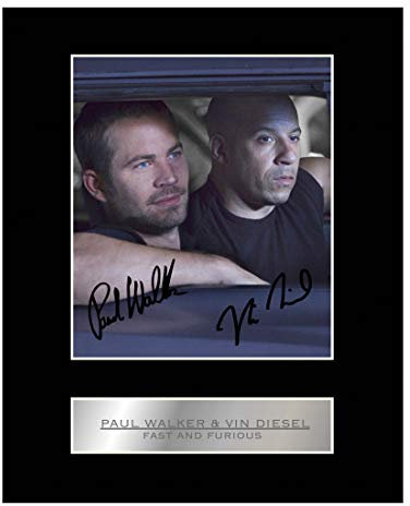 Iconic Pics - Signiertes Wandbild - Foto Display - Fast und Furious - Paul Walker und Vin Diesel - Modernes, gerahmtes Wandbild für Schlafzimmer - Innendekoration